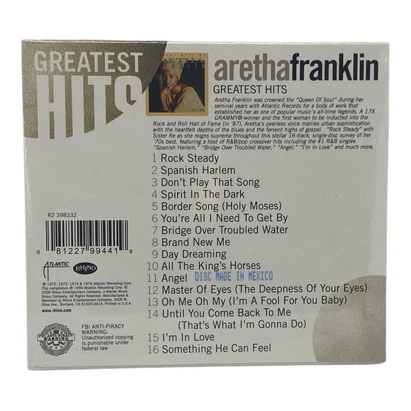 Aretha Franklin Best of Aretha Franklin The 70s CD 2008 Rhino R&B Soul New - Picture 8 of 12